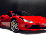 Red Ferrari F8 Tributo in Luxe AF Motors Warehouse in Houston, Texas