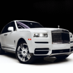 White Rolls-Royce Cullinan in Luxe AF Motors Warehouse in Houston, Texas
