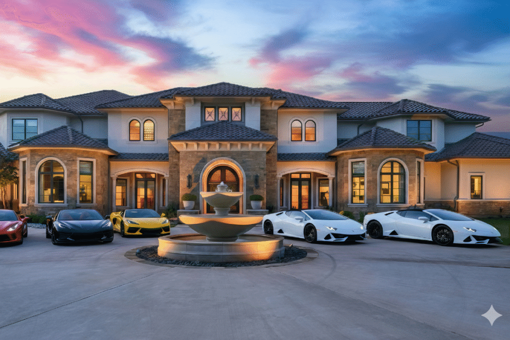 Exotic car event Houston mansion