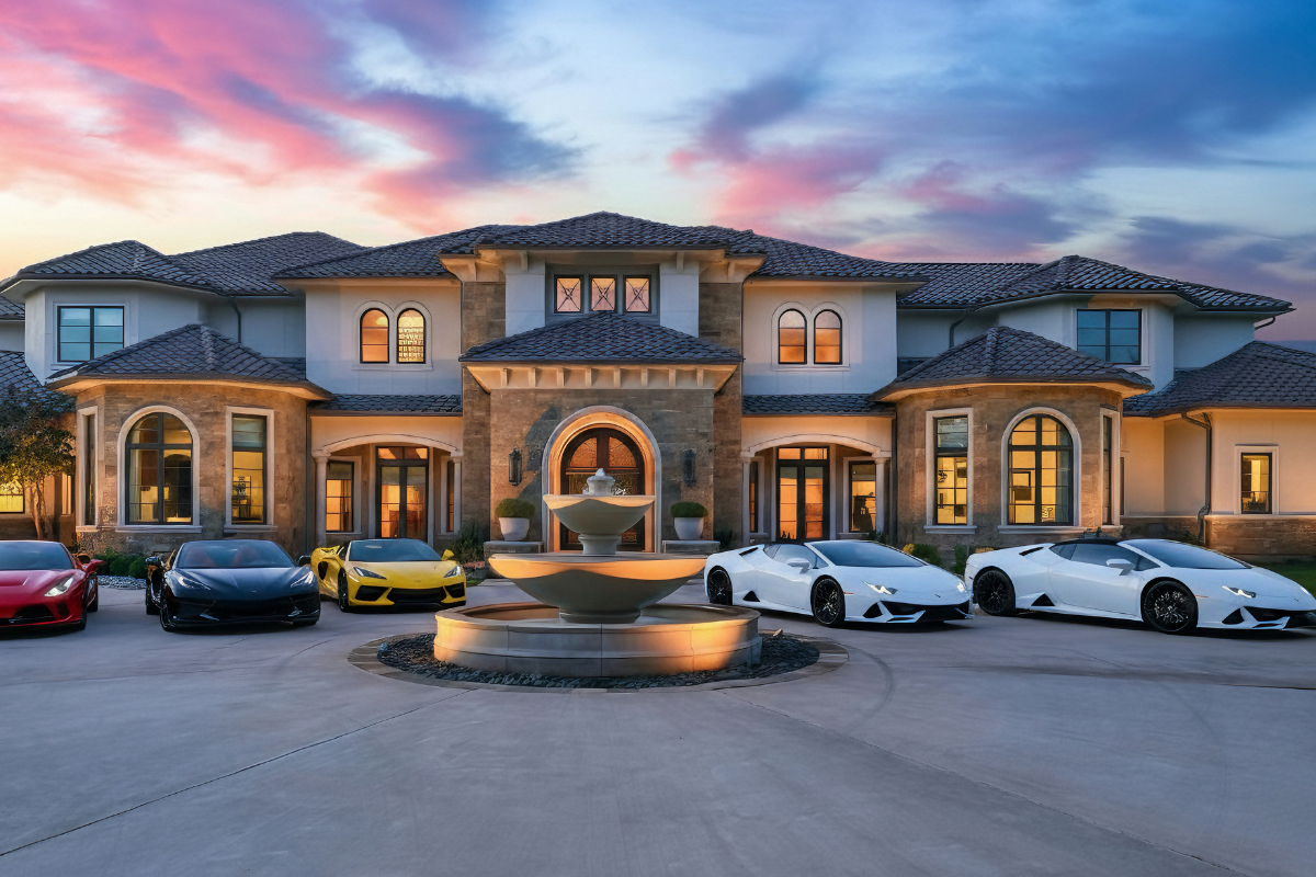 Exotic car event Houston mansion